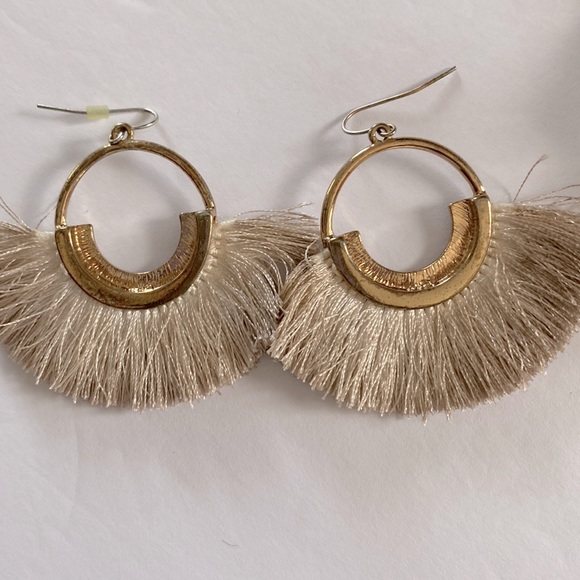 Statement Earring Set Bohemian Drop 4 tier Layer Dangle & Fan Hoops for women - Picture 5 of 6